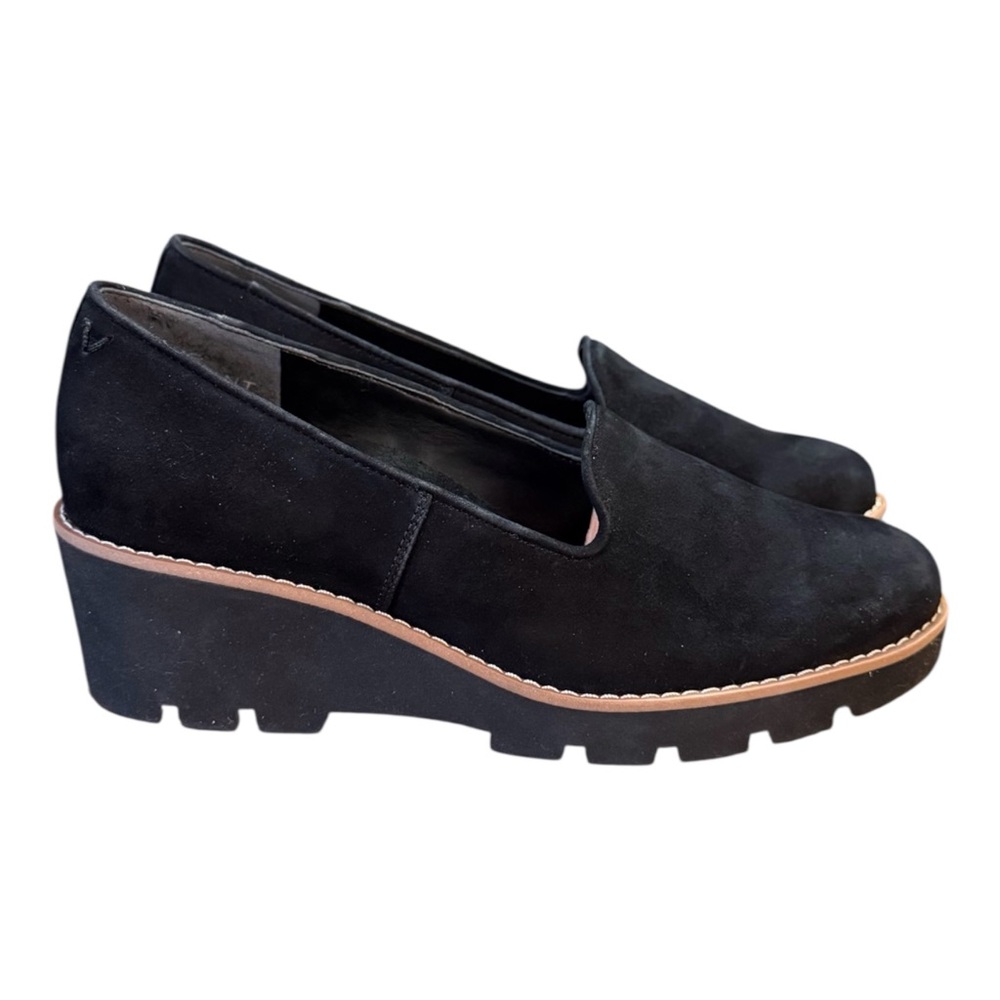 Vionic Willa Wedge Loafers Women’s Size 8.5 Black Suede